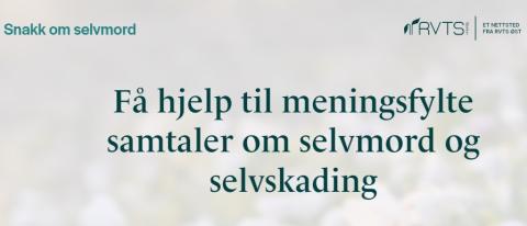 Bilde av nettsiden "Snakk om selvmord"