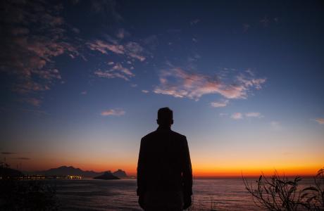Picture: Man in sunset